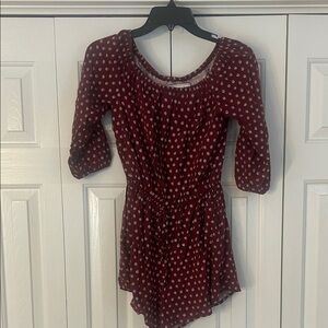 Abercrombie & Fitch Maroon Patterned Romper